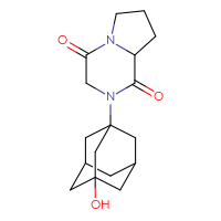 Chemical structure of 2-(3-hydroxyadamantan-1-yl)-octahydropyrrolo[1,2-a]pyrazine-1,4-dione - CSSB00159246335