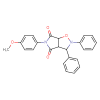 Chemical structure of 5-(4-methoxyphenyl)-2,3-diphenyl-hexahydro-2H-pyrrolo[3,4-d][1,2]oxazole-4,6-dione - CSSB00132943082