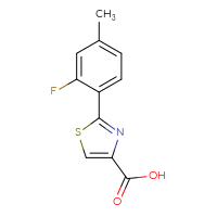 Chemical structure of 2-(2-fluoro-4-methylphenyl)-1,3-thiazole-4-carboxylic acid - CSSB00011640422