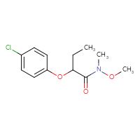Chemical structure of 2-(4-chlorophenoxy)-N-methoxy-N-methylbutanamide - CSSB21151592393