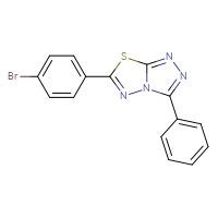 Chemical structure of 6-(4-bromophenyl)-3-phenyl-[1,2,4]triazolo[3,4-b][1,3,4]thiadiazole - CSSB00121638139