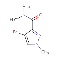 Chemical structure of 4-bromo-N,N,1-trimethyl-1H-pyrazole-3-carboxamide - CSSB00015290939