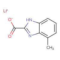 Chemical structure of lithium(1+) 4-methyl-1H-1,3-benzodiazole-2-carboxylate - CSSB20270034972