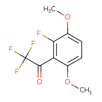 Chemical structure of 2,2,2-trifluoro-1-(2-fluoro-3,6-dimethoxyphenyl)ethan-1-one - CSSB21103684095