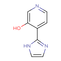 Chemical structure of 4-(1H-imidazol-2-yl)pyridin-3-ol - CSSB00009950490