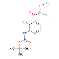 Chemical structure of tert-butyl N-{3-[methoxy(methyl)carbamoyl]-2-methylphenyl}carbamate - CSSB02128825538