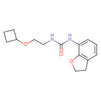 Chemical structure of 3-(2-cyclobutoxyethyl)-1-(2,3-dihydro-1-benzofuran-7-yl)urea - CSSB02026253015