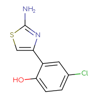 Chemical structure of 2-(2-amino-1,3-thiazol-4-yl)-4-chlorophenol - CSSB00010141708