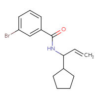 Chemical structure of 3-bromo-N-(1-cyclopentylprop-2-en-1-yl)benzamide - CSSB17378274565