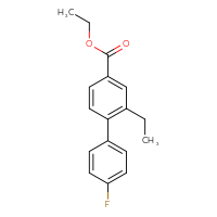Chemical structure of ethyl 2-ethyl-4'-fluoro-[1,1'-biphenyl]-4-carboxylate - CSSB06581032336
