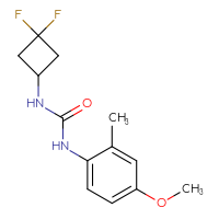 Chemical structure of 3-(3,3-difluorocyclobutyl)-1-(4-methoxy-2-methylphenyl)urea - CSSB00087365025