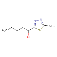 Chemical structure of 1-(5-methyl-1,3,4-thiadiazol-2-yl)pentan-1-ol - CSSB00117482715