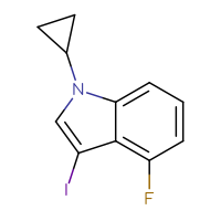 Chemical structure of 1-cyclopropyl-4-fluoro-3-iodo-1H-indole - CSSB03219875749