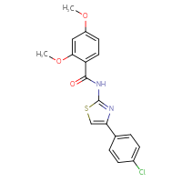 Chemical structure of N-[4-(4-chlorophenyl)-1,3-thiazol-2-yl]-2,4-dimethoxybenzamide - CSSB00106221928