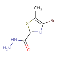 Chemical structure of 4-bromo-5-methyl-1,3-thiazole-2-carbohydrazide - CSSB08332383647