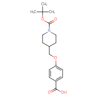 Chemical structure of 4-({1-[(tert-butoxy)carbonyl]piperidin-4-yl}methoxy)benzoic acid - CSSB00132307832