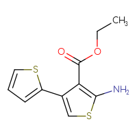 Chemical structure of ethyl 5'-amino-[2,3'-bithiophene]-4'-carboxylate - CSSB00000260996