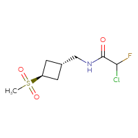 Chemical structure of 2-chloro-2-fluoro-N-{[(1r,3r)-3-methanesulfonylcyclobutyl]methyl}acetamide - CSSB21332054016