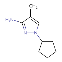 Chemical structure of 1-cyclopentyl-4-methyl-1H-pyrazol-3-amine - CSSB00011728438