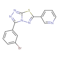 Chemical structure of 3-[3-(3-bromophenyl)-[1,2,4]triazolo[3,4-b][1,3,4]thiadiazol-6-yl]pyridine - CSSB00121620334