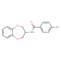 Chemical structure of 4-bromo-N-(3,4-dihydro-2H-1,5-benzodioxepin-3-yl)benzamide - CSSB15299849824