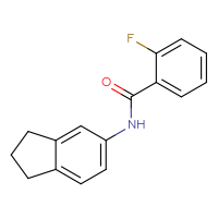 Chemical structure of N-(2,3-dihydro-1H-inden-5-yl)-2-fluorobenzamide - CSSB00000581240