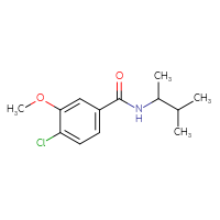 Chemical structure of 4-chloro-3-methoxy-N-(3-methylbutan-2-yl)benzamide - CSSB00953809410