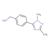 Chemical structure of 1-[4-(1,3-dimethyl-1H-1,2,4-triazol-5-yl)phenyl]methanamine - CSSB00051542708