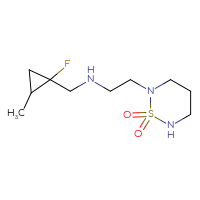 Chemical structure of 2-(2-{[(1-fluoro-2-methylcyclopropyl)methyl]amino}ethyl)-1λ⁶,2,6-thiadiazinane-1,1-dione - CSMB14846315498