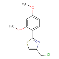 Chemical structure of 4-(chloromethyl)-2-(2,4-dimethoxyphenyl)-1,3-thiazole - CSSB00000265875
