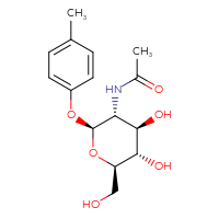 Chemical structure of N-[(2S,3R,4R,5S,6R)-4,5-dihydroxy-6-(hydroxymethyl)-2-(4-methylphenoxy)oxan-3-yl]acetamide - CSSS00102607215