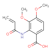 Chemical structure of 3,4-dimethoxy-2-(prop-2-enamido)benzoic acid - CSSB21531615283