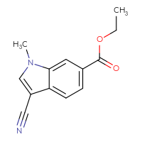Chemical structure of ethyl 3-cyano-1-methyl-1H-indole-6-carboxylate - CSSB03567415931