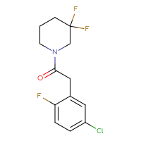 Chemical structure of 2-(5-chloro-2-fluorophenyl)-1-(3,3-difluoropiperidin-1-yl)ethan-1-one - CSSB06461348519