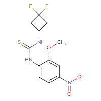 Chemical structure of 3-(3,3-difluorocyclobutyl)-1-(2-methoxy-4-nitrophenyl)thiourea - CSSB06985965422