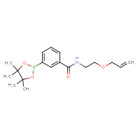 Chemical structure of N-[2-(prop-2-en-1-yloxy)ethyl]-3-(4,4,5,5-tetramethyl-1,3,2-dioxaborolan-2-yl)benzamide - CSSB02195988998