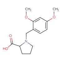 Chemical structure of 1-[(2,4-dimethoxyphenyl)methyl]pyrrolidine-2-carboxylic acid - CSSB00001239467