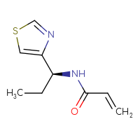 Chemical structure of N-[(1S)-1-(1,3-thiazol-4-yl)propyl]prop-2-enamide - CSSB20697135605