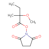 Chemical structure of 2,5-dioxopyrrolidin-1-yl 2-methoxy-2-methylbutanoate - CSSB17484214135
