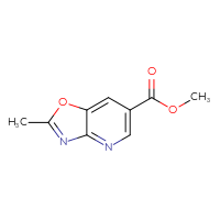 Chemical structure of methyl 2-methyl-[1,3]oxazolo[4,5-b]pyridine-6-carboxylate - CSSB00015443974
