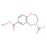 Chemical structure of methyl 4-(carbonochloridoyl)-2,3,4,5-tetrahydro-1,4-benzoxazepine-7-carboxylate - CSSB21224765083