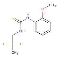 Chemical structure of 3-(2,2-difluoropropyl)-1-(2-methoxyphenyl)thiourea - CSSB01998728261