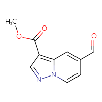 Chemical structure of methyl 5-formylpyrazolo[1,5-a]pyridine-3-carboxylate - CSSB00010080456