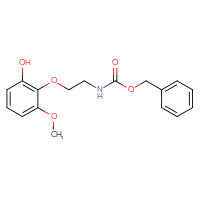 Chemical structure of benzyl N-[2-(2-hydroxy-6-methoxyphenoxy)ethyl]carbamate - CSSB03496565992