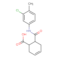 Chemical structure of 6-[(3-chloro-4-methylphenyl)carbamoyl]cyclohex-3-ene-1-carboxylic acid - CSSB00026740590