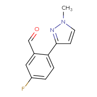 Chemical structure of 5-fluoro-2-(1-methyl-1H-pyrazol-3-yl)benzaldehyde - CSSB00014365585