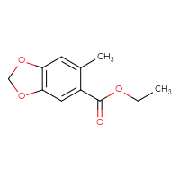 Chemical structure of ethyl 6-methyl-2H-1,3-benzodioxole-5-carboxylate - CSSB00044358099