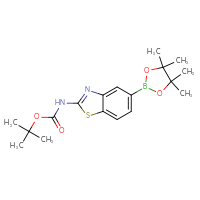 Chemical structure of tert-butyl N-[5-(4,4,5,5-tetramethyl-1,3,2-dioxaborolan-2-yl)-1,3-benzothiazol-2-yl]carbamate - CSSB00015719807