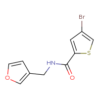 Chemical structure of 4-bromo-N-[(furan-3-yl)methyl]thiophene-2-carboxamide - CSSB00136891315
