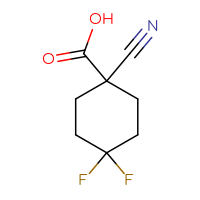 Chemical structure of 1-cyano-4,4-difluorocyclohexane-1-carboxylic acid - CSSB02127172679